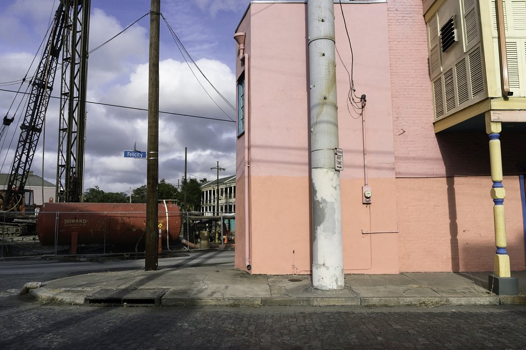 Pink Building Red Tank